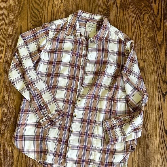 JACH'S GIRLFRIEND FLANNEL LONG SLEEVE SHIRT Shacket - Picture 6 of 8